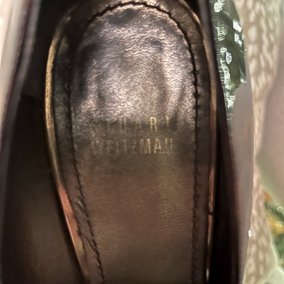 8.5 Stuart Weitzman Tortise Shell Patent Leather Platform Pump - Picture 6 of 6